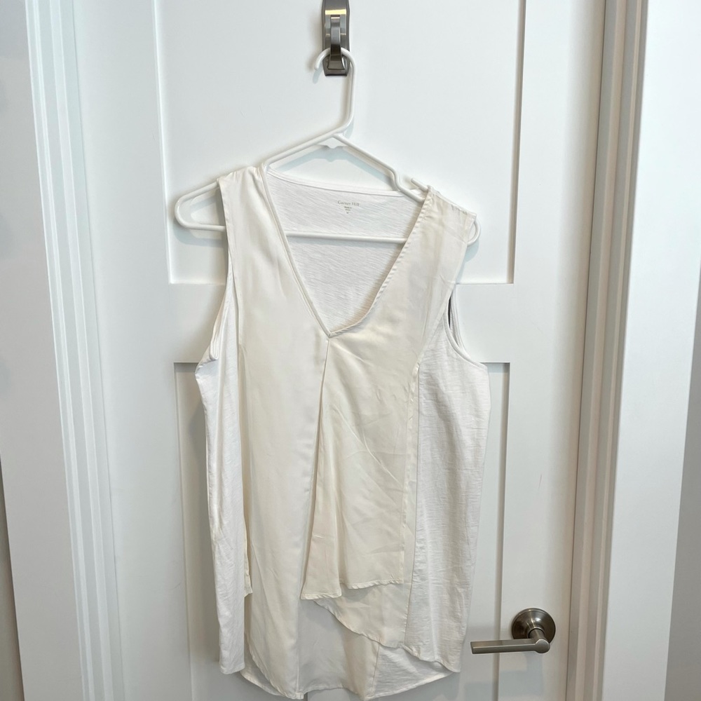 Garnet Hill Silk Organic Cotton White Shell Medium